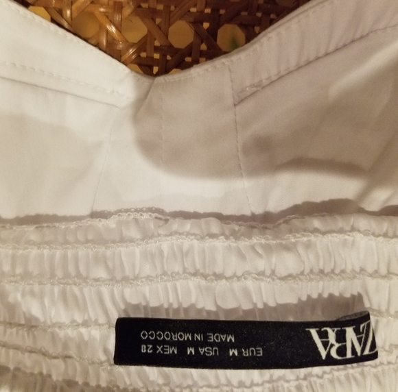Zara Poplin White Bustier Cropped Bra Top Medium - Picture 7 of 8